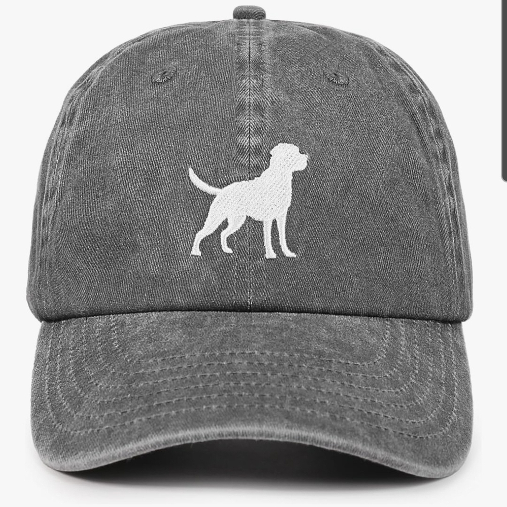 Washed Cotton Vintage Look Labrador Embroidered Adjutable Cap